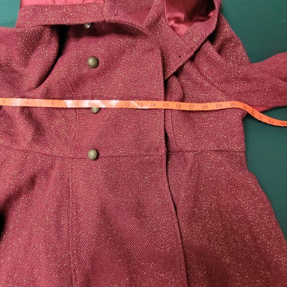 Game of Thrones House of the Dragon red and gold sparkly ladies wool coat size 1 - Picture 4 of 8